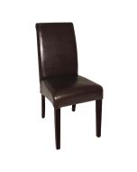Bolero Curved Back Leather Chairs Dark Brown (2 Pack) GF956