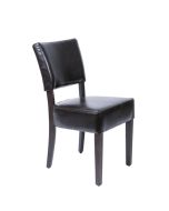 Bolero Chunky Faux Leather Chairs Dark Brown (2 Pack) GF957