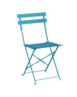 Bolero Pavement Style Steel Chairs Seaside Blue (Pack of 2) GK982