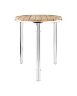 Bolero Round Ash and Aluminium Table 600mm GL981
