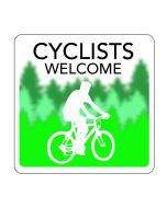 Cyclists  Welcome Hospitality Window Sticker. 150x150mm