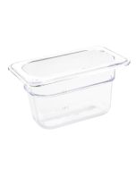 Vogue Polycarbonate 1/9 Gastronorm Container 100mm Clear