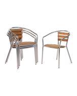 Bolero Aluminium and Ash Chairs (4 Pack) U421