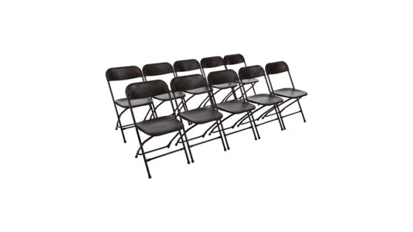 Bolero Polypropylene Folding Chairs Black (10 Pack) GD386