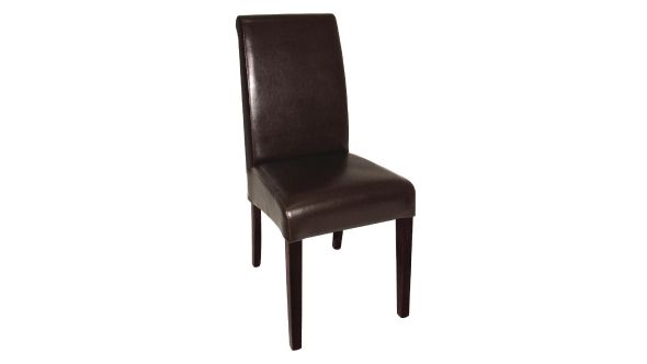 Bolero Curved Back Leather Chairs Dark Brown (2 Pack) GF956