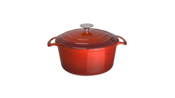 Vogue Red Round Casserole Dish 4Ltr