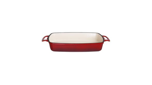 Vogue Red Cast Iron Casserole Dish 1.8Ltr