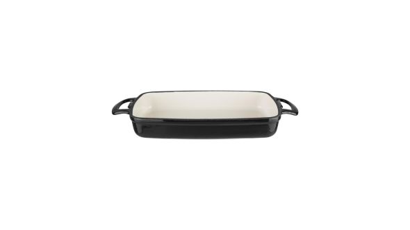 Vogue Black Rectangular Cast Iron Dish 1.8Ltr