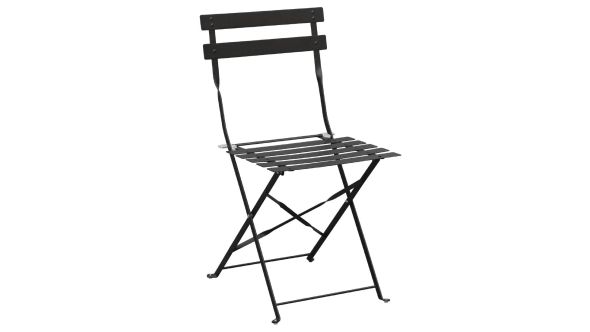 Bolero Pavement Style Steel Chairs Black (Pack of 2) GH553