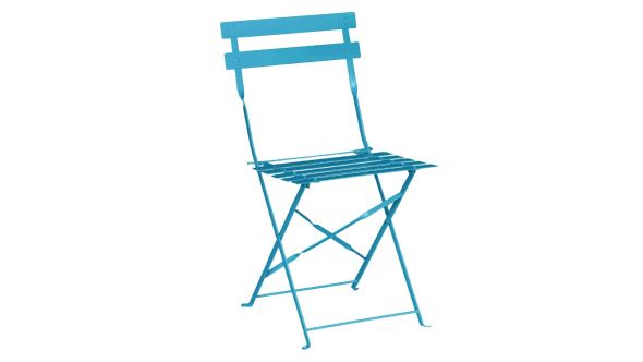 Bolero Pavement Style Steel Chairs Seaside Blue (Pack of 2) GK982