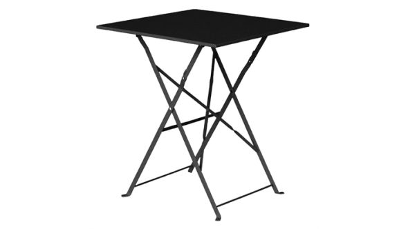 Bolero Perth Black Pavement Style Steel Table Square 600mm GK989