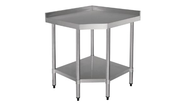 Vogue Stainless Steel Corner Table 700mm