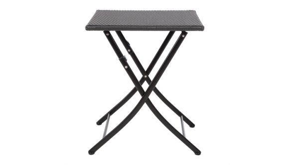 Bolero Square PE Wicker Folding Table Black 600mm GL302