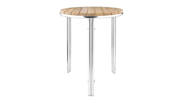 Bolero Round Ash and Aluminium Table 600mm GL981