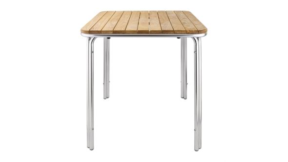 Bolero Square Ash and Aluminium Table 700mm GL982