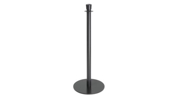 Bolero Flat Base Barrier Posts Black (2 Pack) GP638