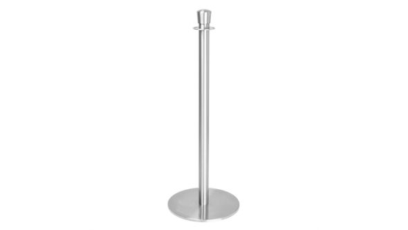 Bolero Flat Base Barrier Posts Brushed Stainless Steel (2 Pack) GP639