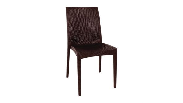 Bolero PP Rattan Bistro Side Chairs Brown (4 Pack) GR361