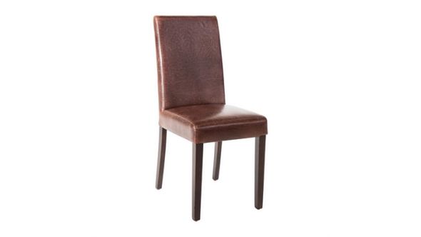 Bolero Faux Leather Dining Chair Antique Brown (2 Pack) GR369