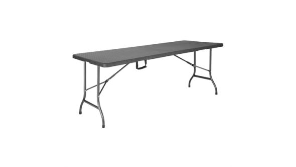 Bolero Rattan Rectangular Centre Folding Table Black 6ft GR770