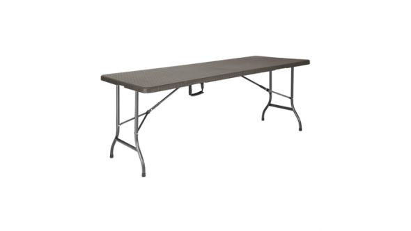Bolero Rattan Rectangular Centre Folding Table Brown 6ft GR771