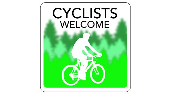 Cyclists Welcome Hospitality Window Sticker. 150x150mm