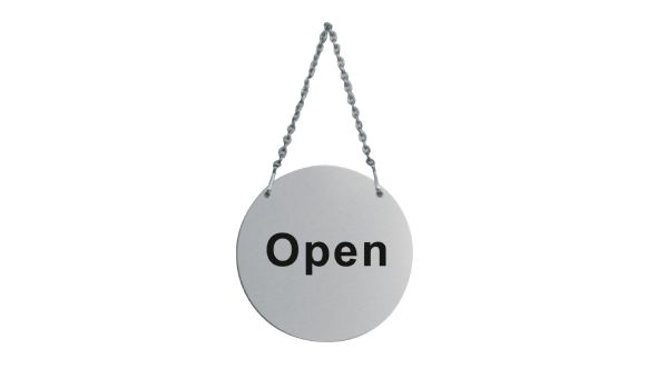 Stainless Steel Door Sign - Open and Closed