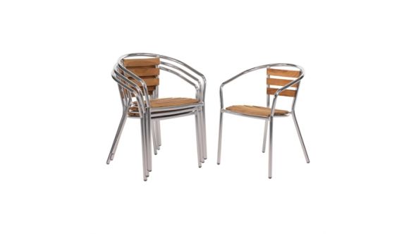 Bolero Aluminium and Ash Chairs (4 Pack) U421
