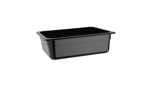 Vogue Polycarbonate 1/2 Gastronorm Container 100mm Black