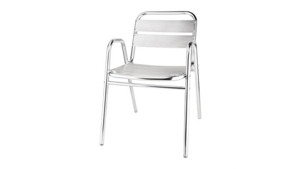 Bolero Aluminium Stacking Chairs Arched Arms (4 Pack) U501